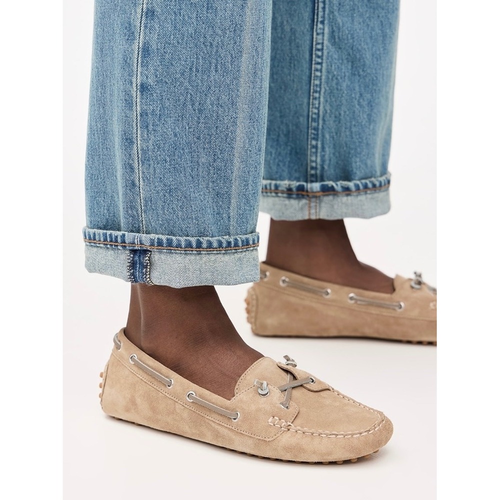 New Veronica Beard Jia Boater Flats in Sand Size‎